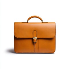 Leather briefcase isolated on white background