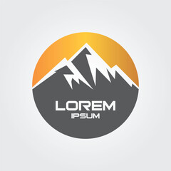 Circle mountain icon design illustration