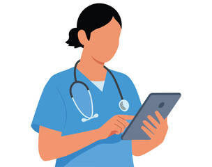 Woman Doctor Flat Vector Illustration Female Medical Professional in Uniform
