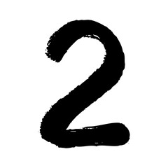 数字の2の手描きイラスト