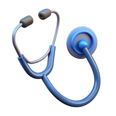 3D Image of Medical Stethoscope on Transparent Background..