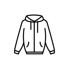 Casual jacket icon. Winter jacket, clothing outline vector icon. Symbol, logo illustration. Vector graphics