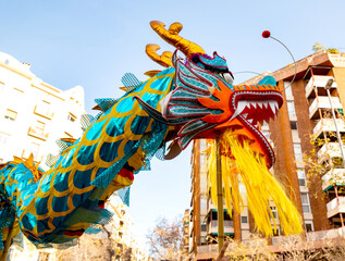 Chinese decorations, Chinese dragon head. Chinese New Year