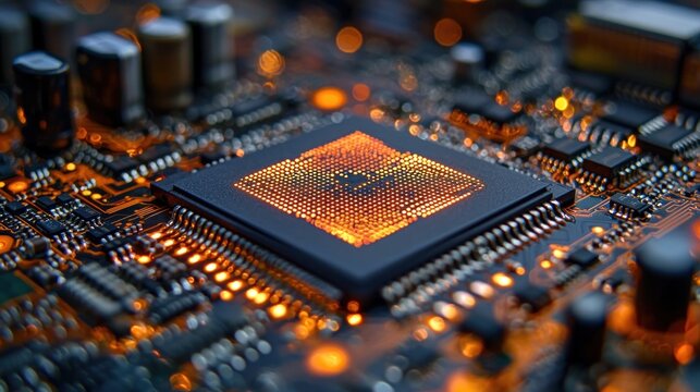Close-up computer chip