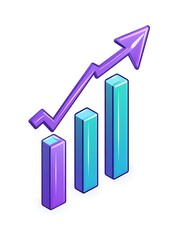 An isometric bar graph shows upward growth trend