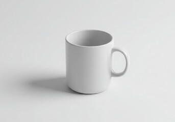 Fototapeta premium Minimal white ceramic coffee mug mockup on plain background for branding and design presentation