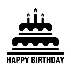 Happy birthday balloons with cake vector black and white