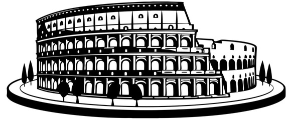 Looking up on the Leaning Tower of Pisa with a bright blue sky behind