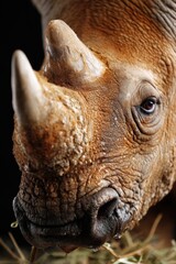 Obraz premium CloseUp of Majestic Rhino Face - Save The Rhino Day