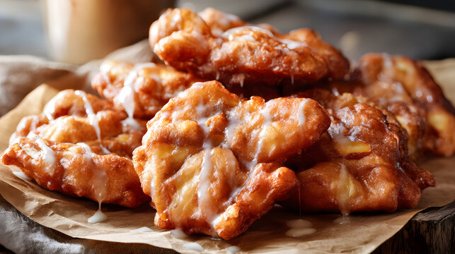 Warm and Mouthwatering Apple Fritters with Delicious Glaze Perfect for Any Dessert Table or Snack Time