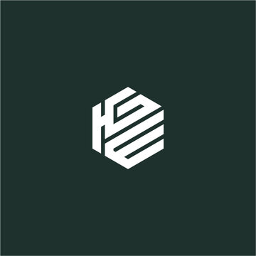 HGE monogram logo with hexagon shape