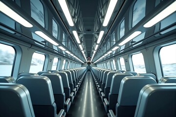 Fototapeta premium High-Speed Train Interior Symmetry
