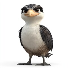 Obraz premium cute cartoon Rook Roseate Tern Rough-legged Buzzard Ruddy Duck Ruff bird character 3D render isolated on white background 