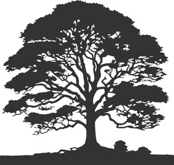 Fototapeta premium Vintage Tree Silhouette Design Vector