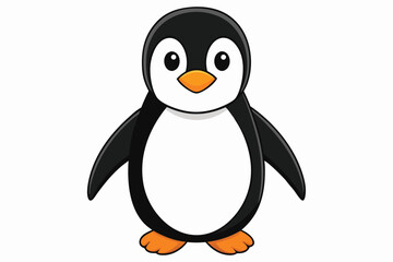 penguin on a white background.