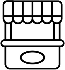 Mobile food cart shop providing street food services icon