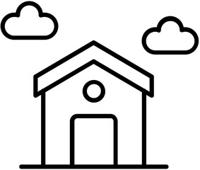 Living house with cloud icon
