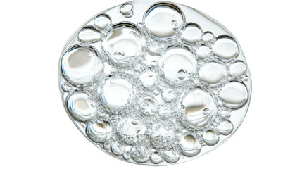 clear water bubbles cut out on white background