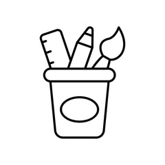 Pencils bucket Icon vector stock illustration