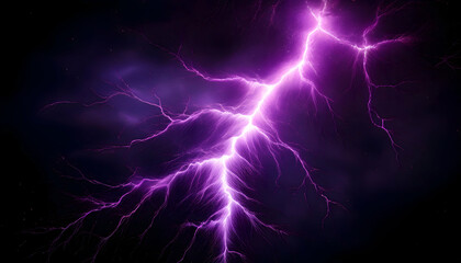 Majestic Purple Lightning: An awe-inspiring display of a vibrant purple lightning bolt, electrifying the dark sky with raw power and stunning visual impact.