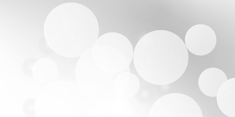 Beautiful white soap bubbles float as background. Dreamy soft focus wallpaper backdrop. Light grey diffuse glowing floating holiday circle dots pattern. 3d rendering.	