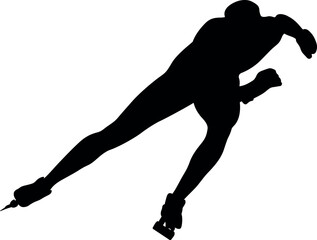 speedup male athlete at speed skating competition