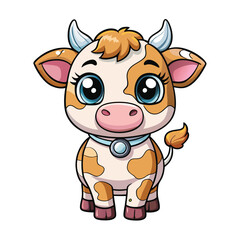 Obraz premium Cute cartoon cow