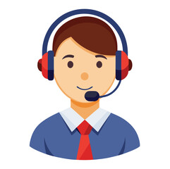 Customer service agent with headset