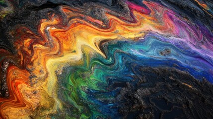 Fototapeta premium Abstract Colorful Fluid Marbling Glitter Texture