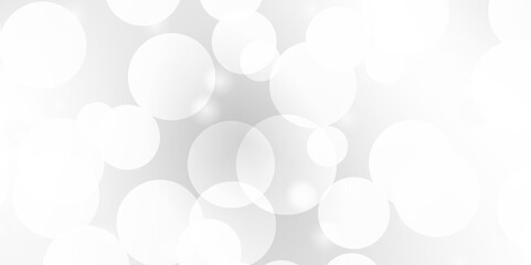 Beautiful white soap bubbles float as background. Dreamy soft focus wallpaper backdrop. Light grey diffuse glowing floating holiday circle dots pattern. 3d rendering.	