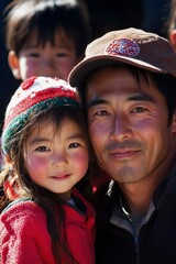 Father and daughter, close-up portrait