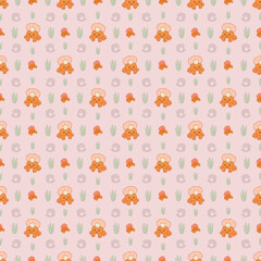 Hermit Crab pattern with children textile. Vector illustration design digital file download for print, printable, wallpaper, background, decoration, backdrop, textile and many projects.