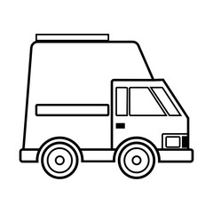 Black-beauty Truck Icon Line Art Vector 