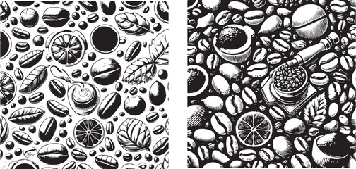 coffee pattern background vector illustration