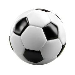 Soccer ball with black and white on white background