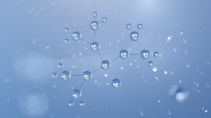thiotepa molecular structure, 3d model molecule, alkylating agent structural chemical formula view from a microscope