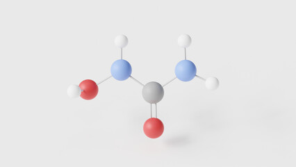 hydroxycarbamide molecule 3d, molecular structure, ball and stick model, structural chemical formula antineoplastic agent