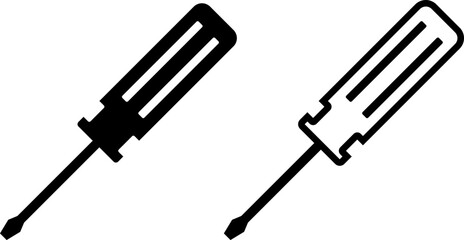 Screwdriver icon set. Renovation service.  Repair and Maintenance
