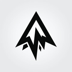 Rocket mountain icon design logo 2 illustration