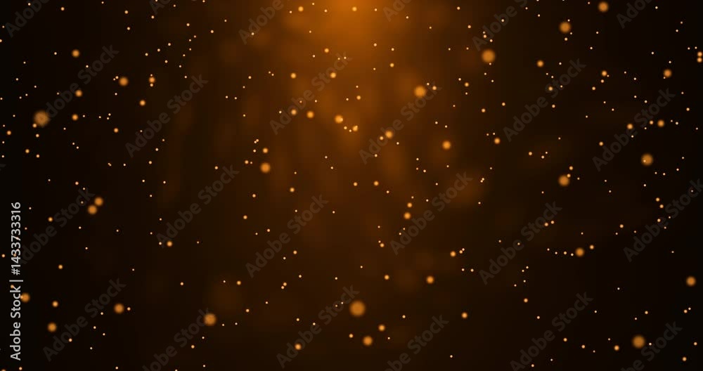 Wall mural rising chaotically moving dust in the light of a yellow lantern. bokeh particles.