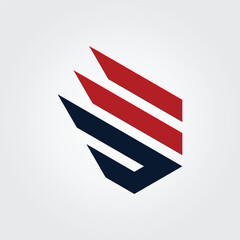 S wing icon logo 2 design illustration