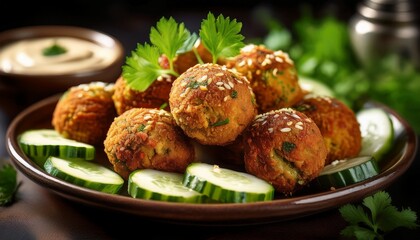 Vegane Falafel mit Tahini-Dip