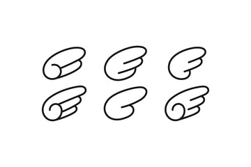 Obraz premium cute wings icon line set