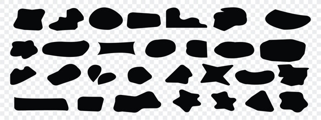 Black Blob Shapes Collection. Abstract Organic Forms Vector icon Set. Eps 10
