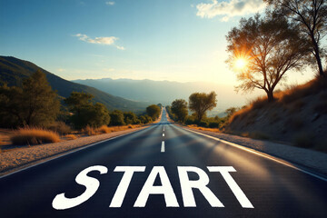 road with the word start written on it 2