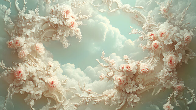 Pastel Artistic Rococo Style with Elegant Decorative Elements