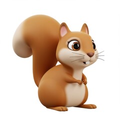 Squirrel cartoon cute animal character illustration isolated on white background