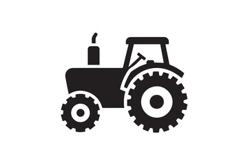 Tractor vector silhouette isolated in white background