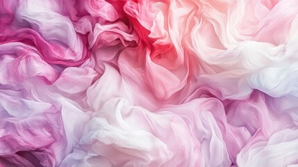 A vibrant, flowing display of soft, ombre silk fabrics.