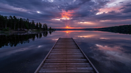 Obraz premium as the sunset casts vibrant colors.